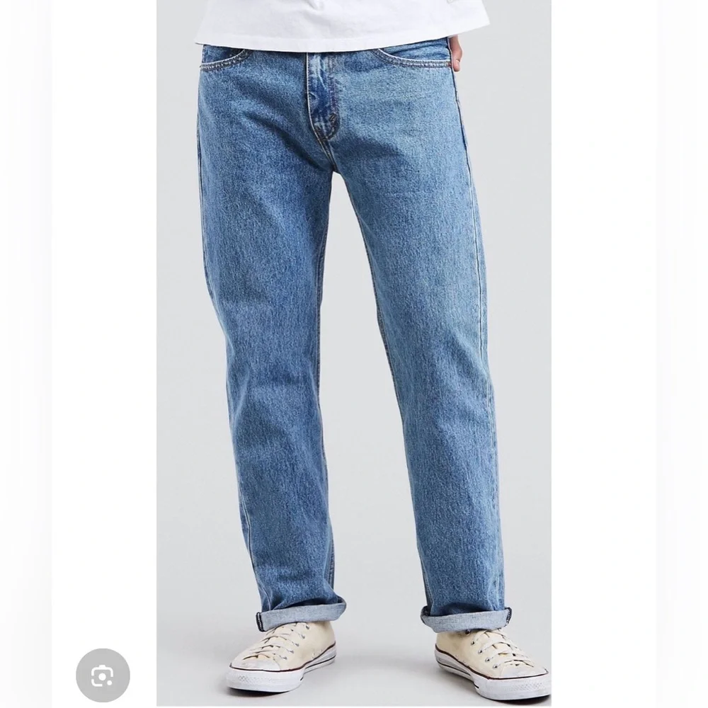 Levis Jeans Mens 505 Regular Straight Wash Heavy Denim Work Pants Size 36x34